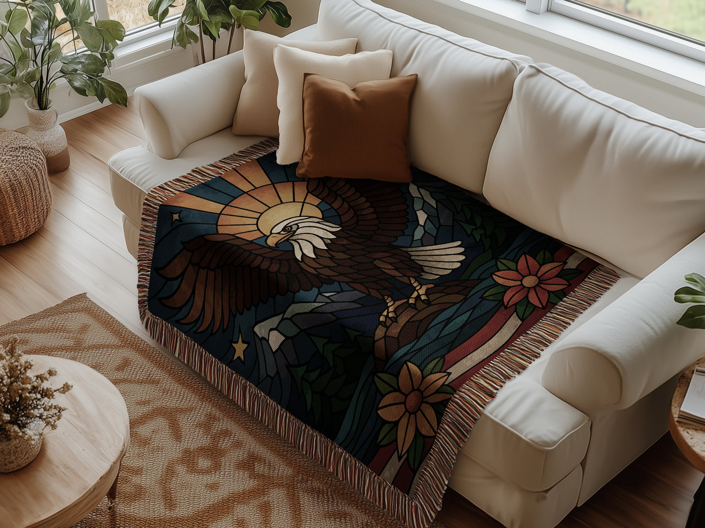 Stunning Stained Glass Eagle Blanket for Your Home product