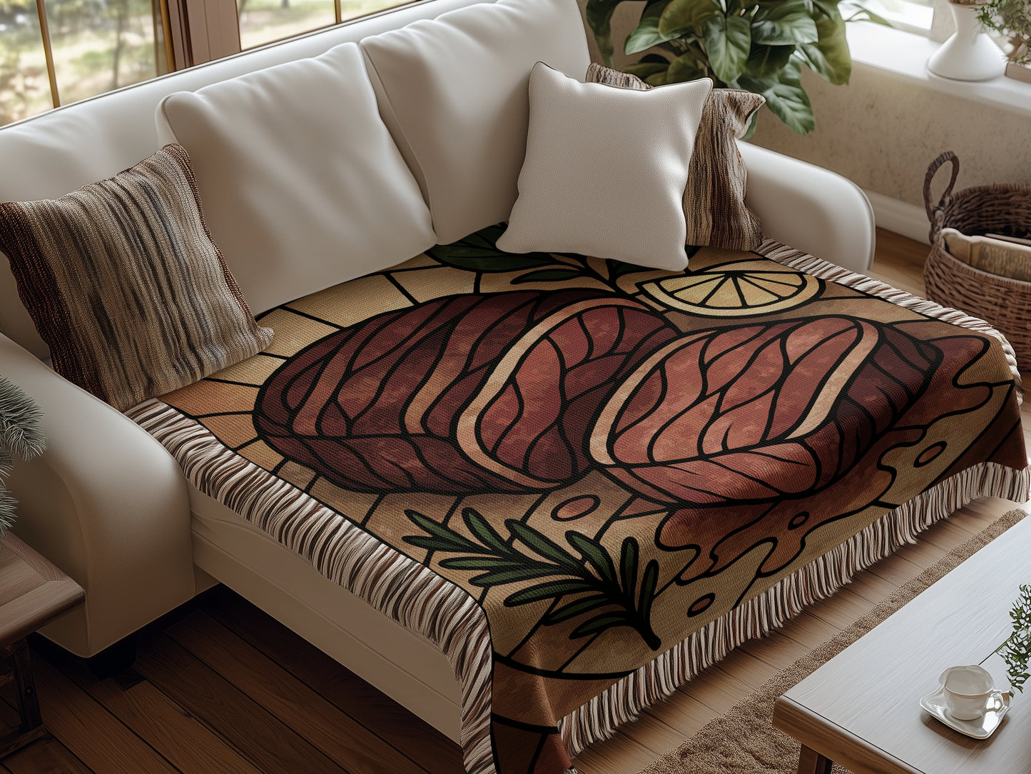 Lemon Steak Patterned Cozy Throw Blanket product