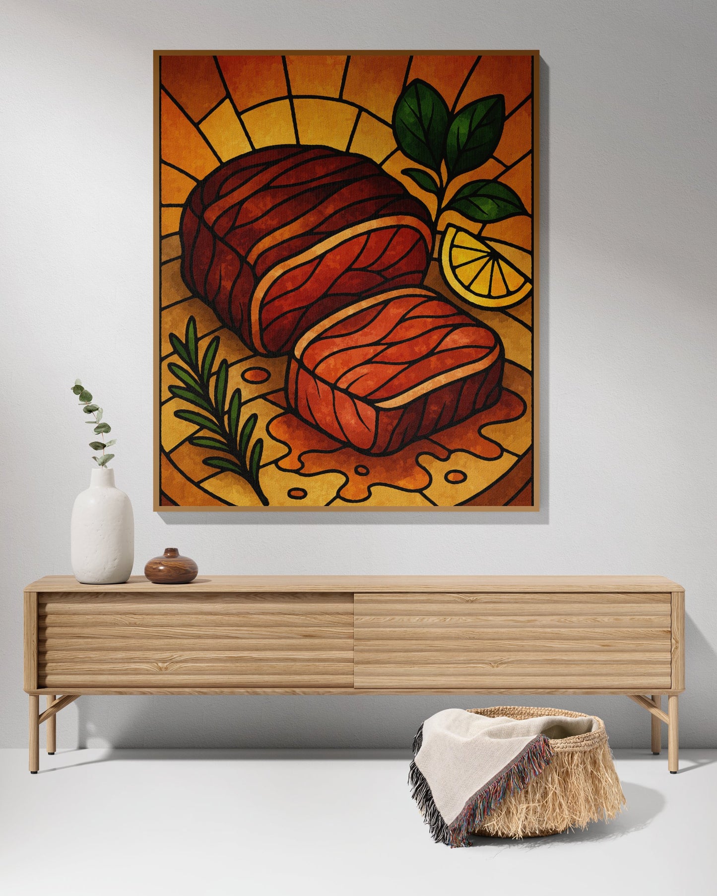 Succulent Meat with Lemon and Herbs Wall Art product