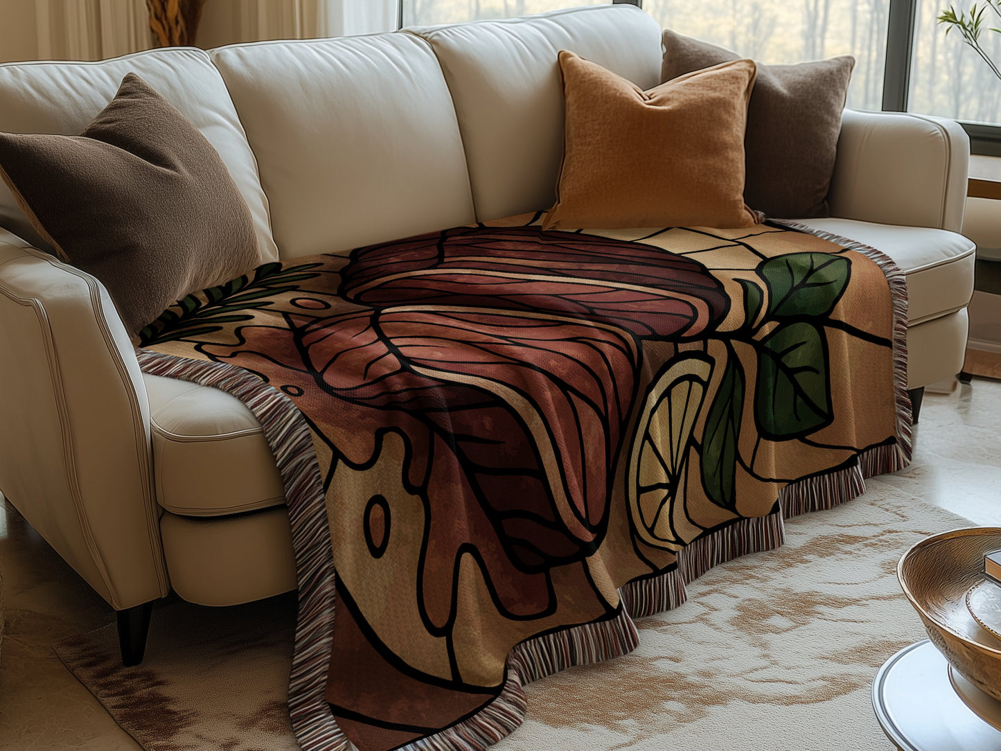 Elegant Leaf and Flower Pattern Blanket product type