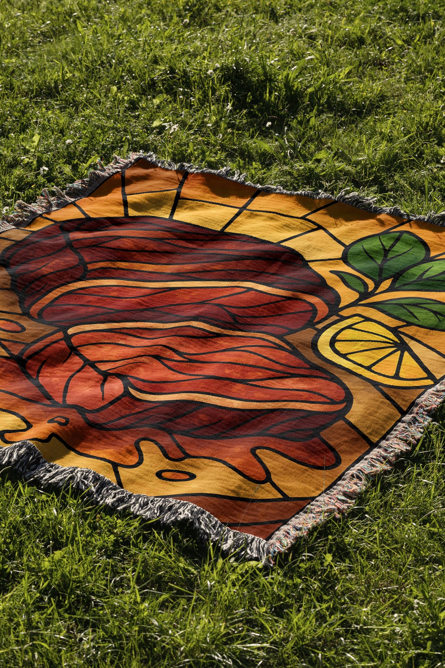 Vibrant Artistic Blood Orange Design Blanket product