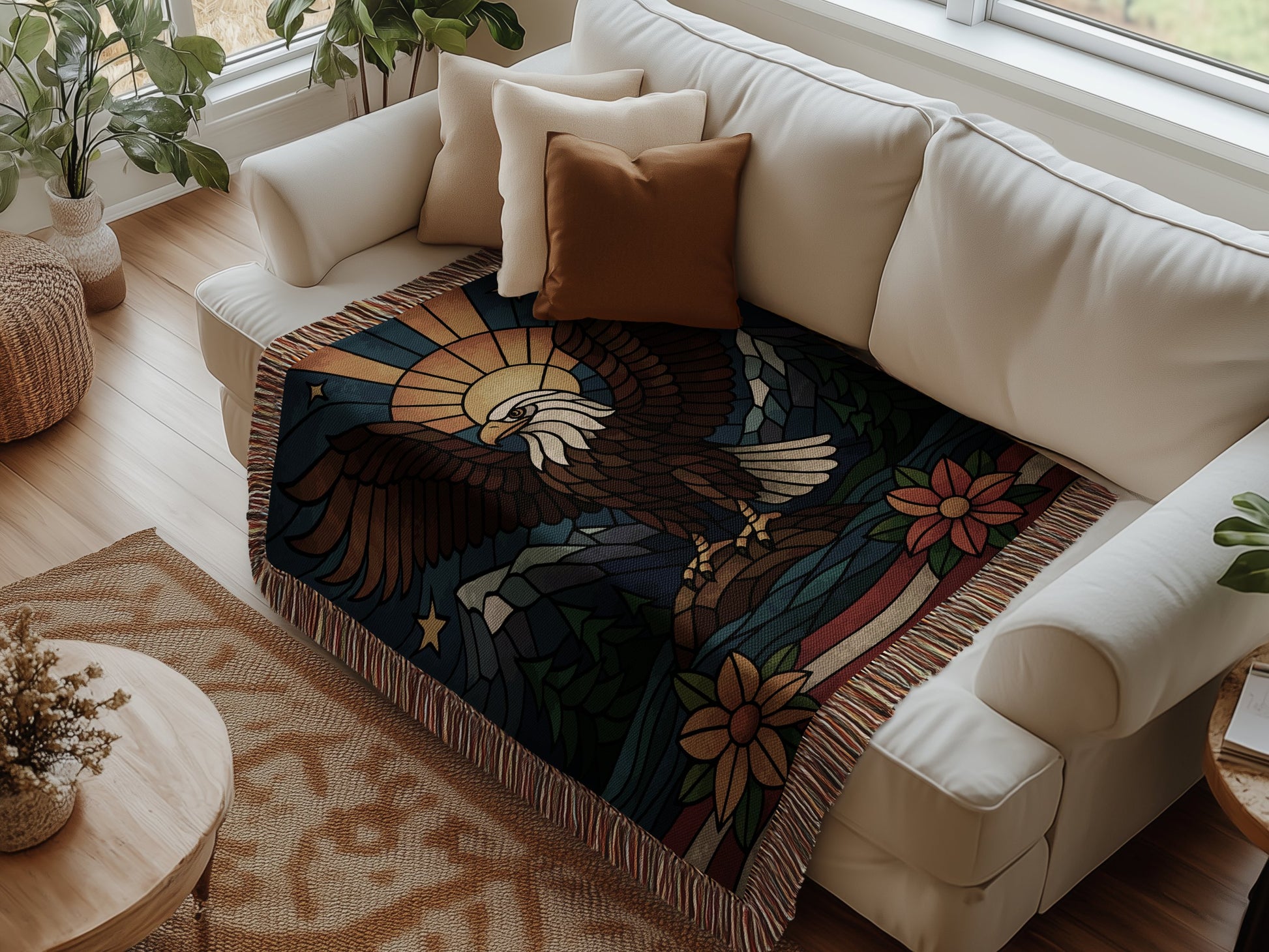 Stunning Stained Glass Eagle Blanket for Your Home product