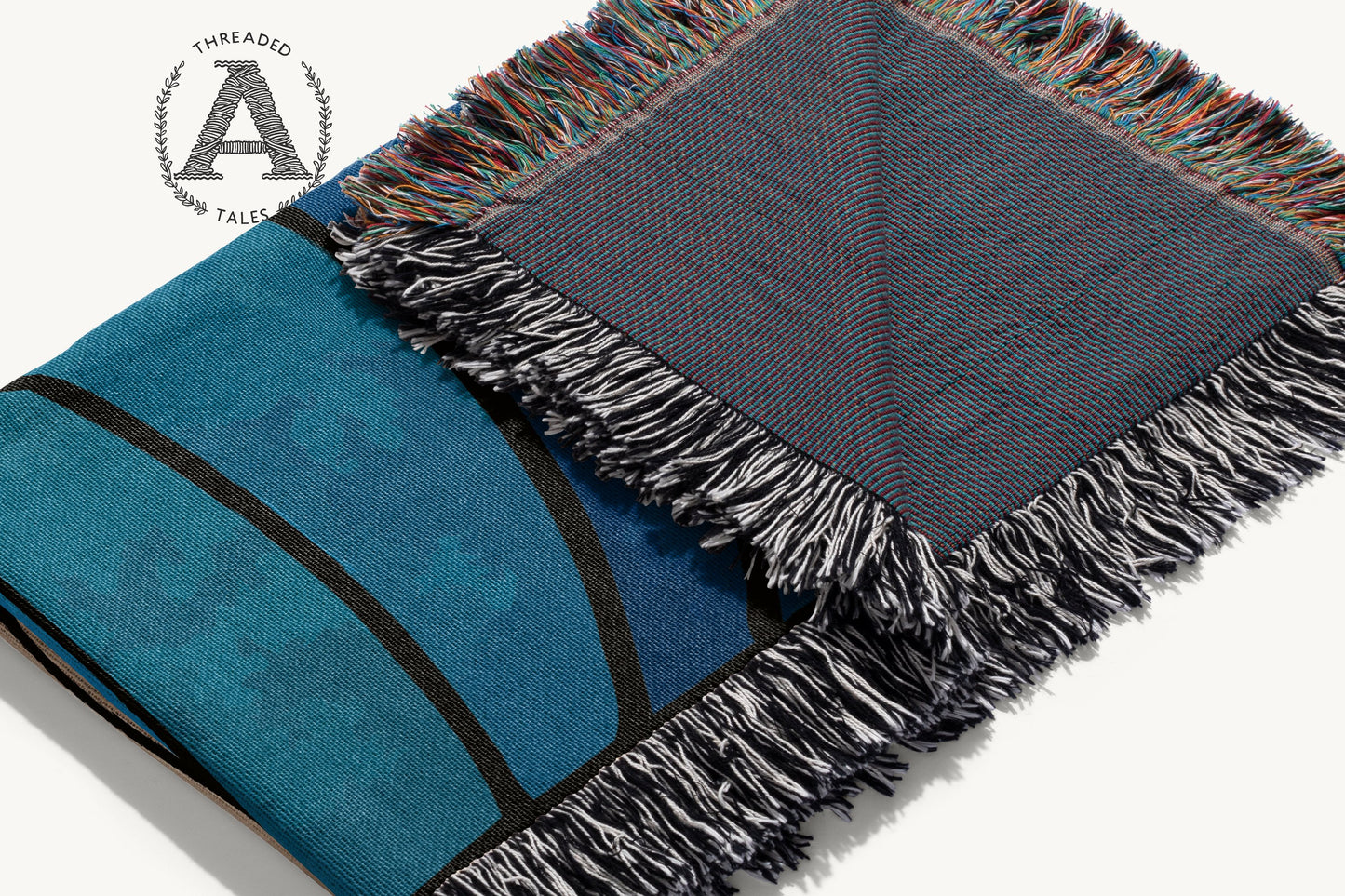 Multicolor Fringed Throw Blanket with Artistic Design product
