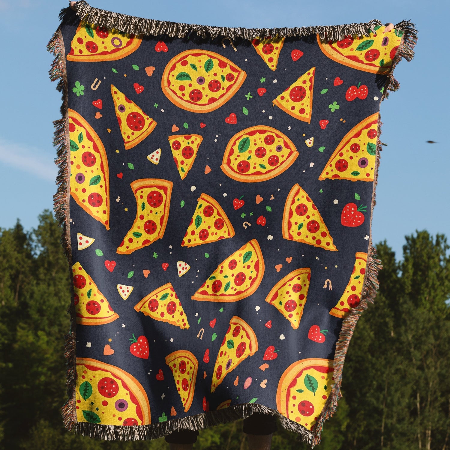 Vibrant Pizza Themed Cozy Blanket product type