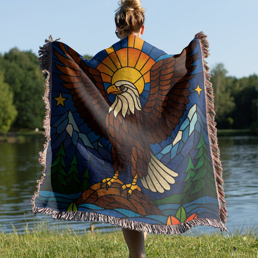 Majestic Eagle Design Lake View Outdoor Blanket product