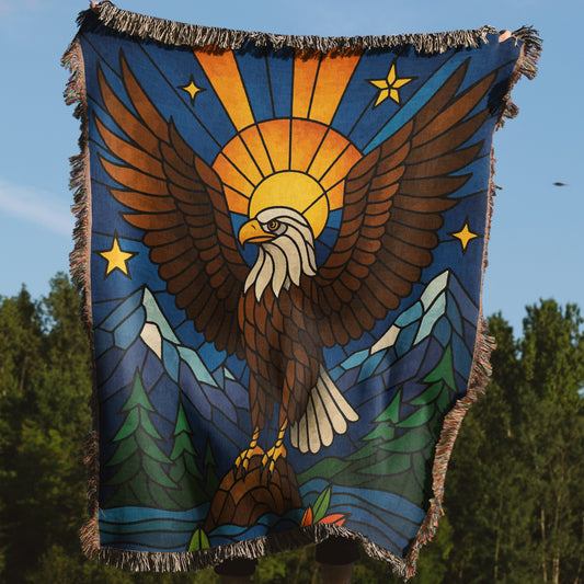 Majestic Eagle Stained Glass Style Blanket product