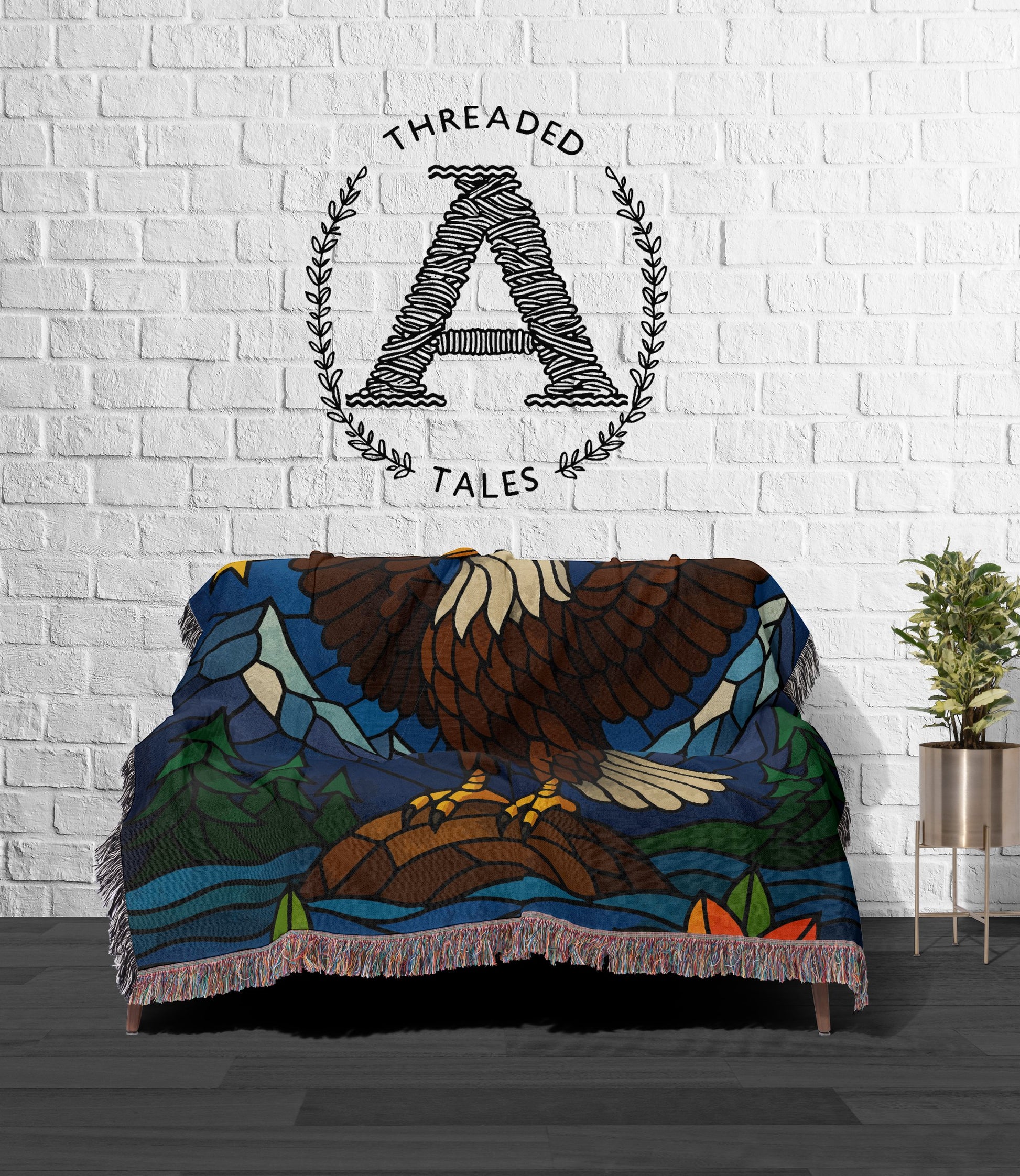 Threaded Tales Artistic Eagle Blanket product
