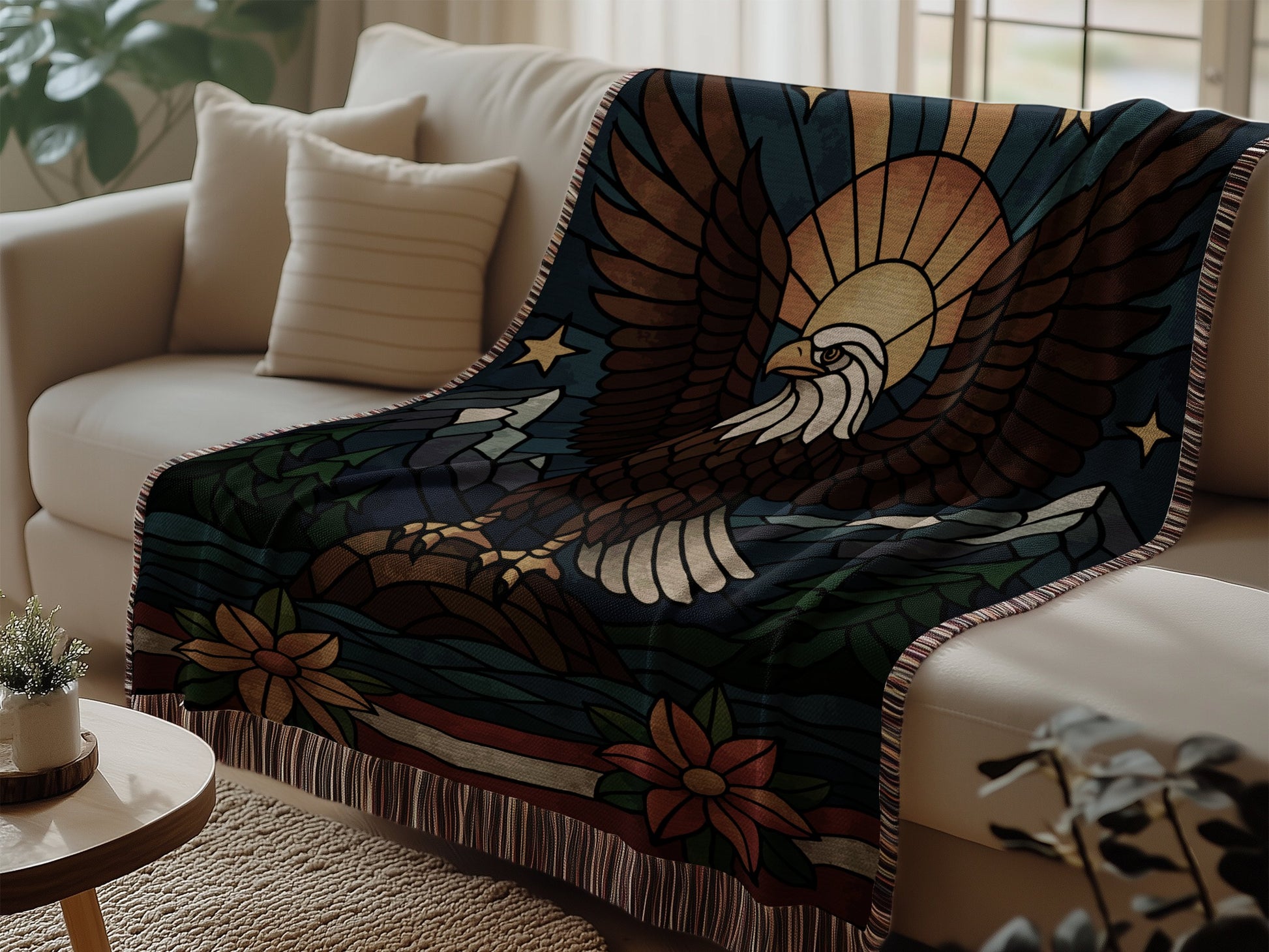 Majestic Eagle and Stars Cozy Blanket product