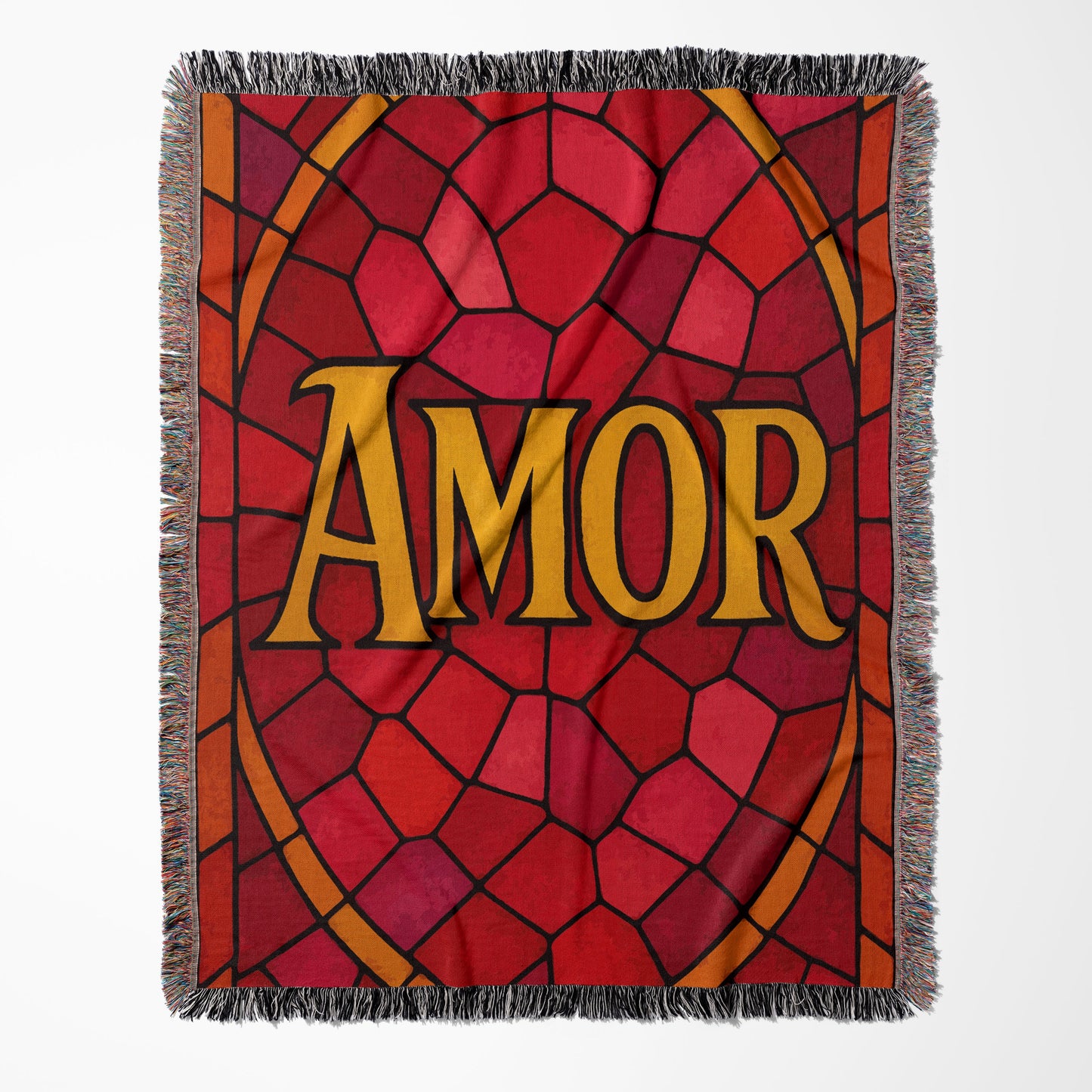 Amor Stained Glass Design Throw Blanket product