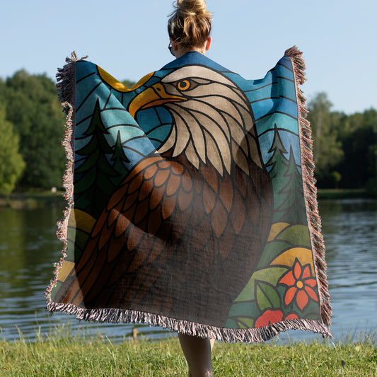 Majestic Eagle Art Decorative Woven Throw Blanket product type