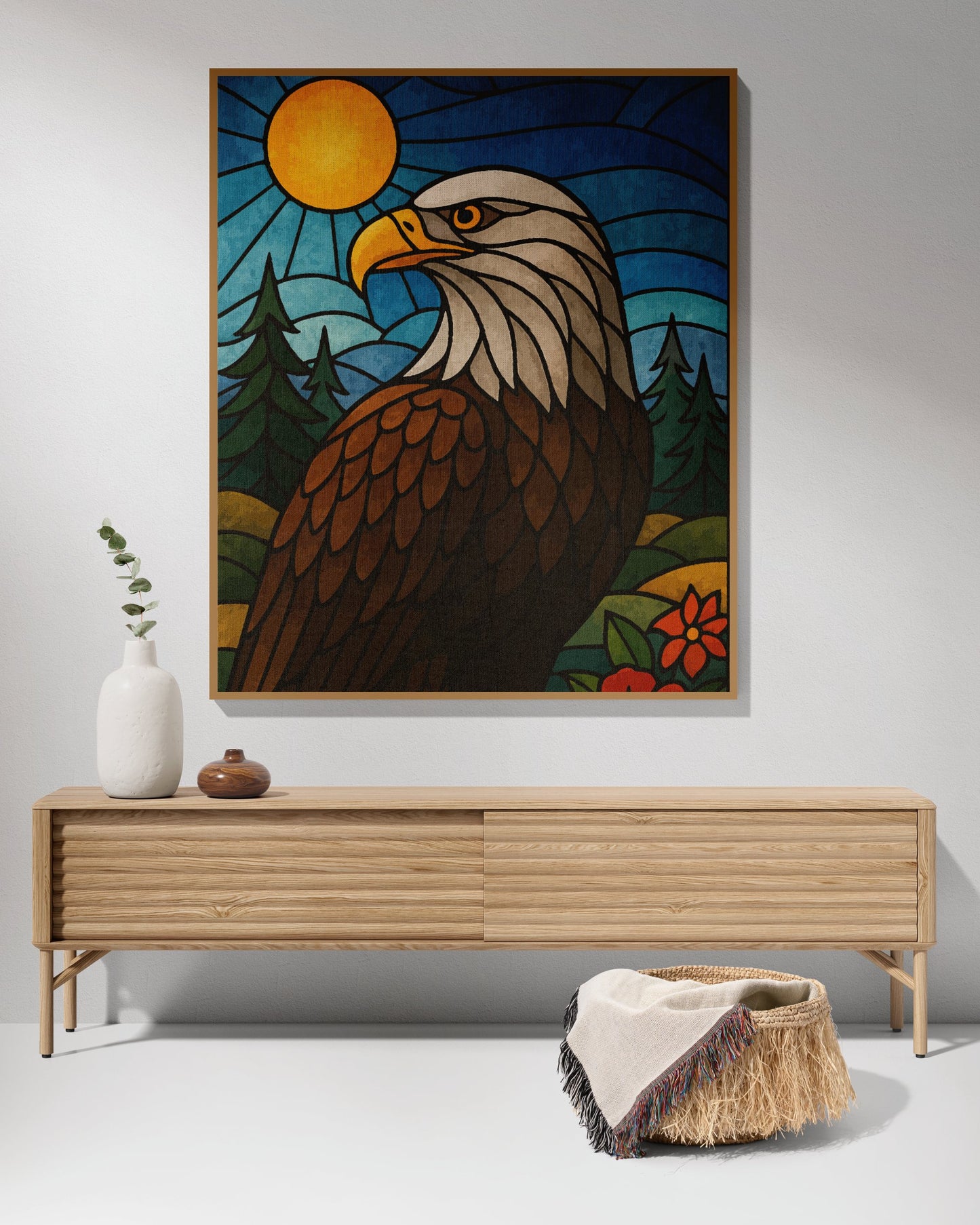 Stunning Eagle Stained Glass Style Artwork product