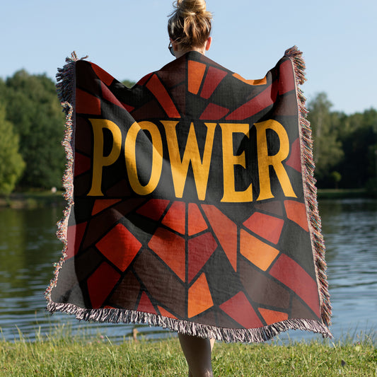 Vibrant Geometric Design POWER Graphic Throw Blanket Product
