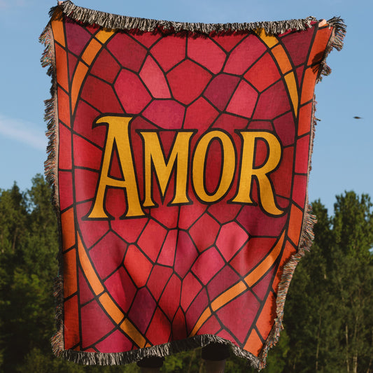 Amor Red and Yellow Stained Glass Pattern Wall Hanging product
