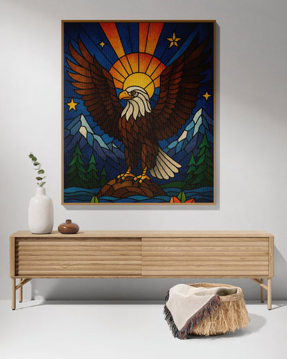 Majestic Eagle Stained Glass Wall Decor Art product