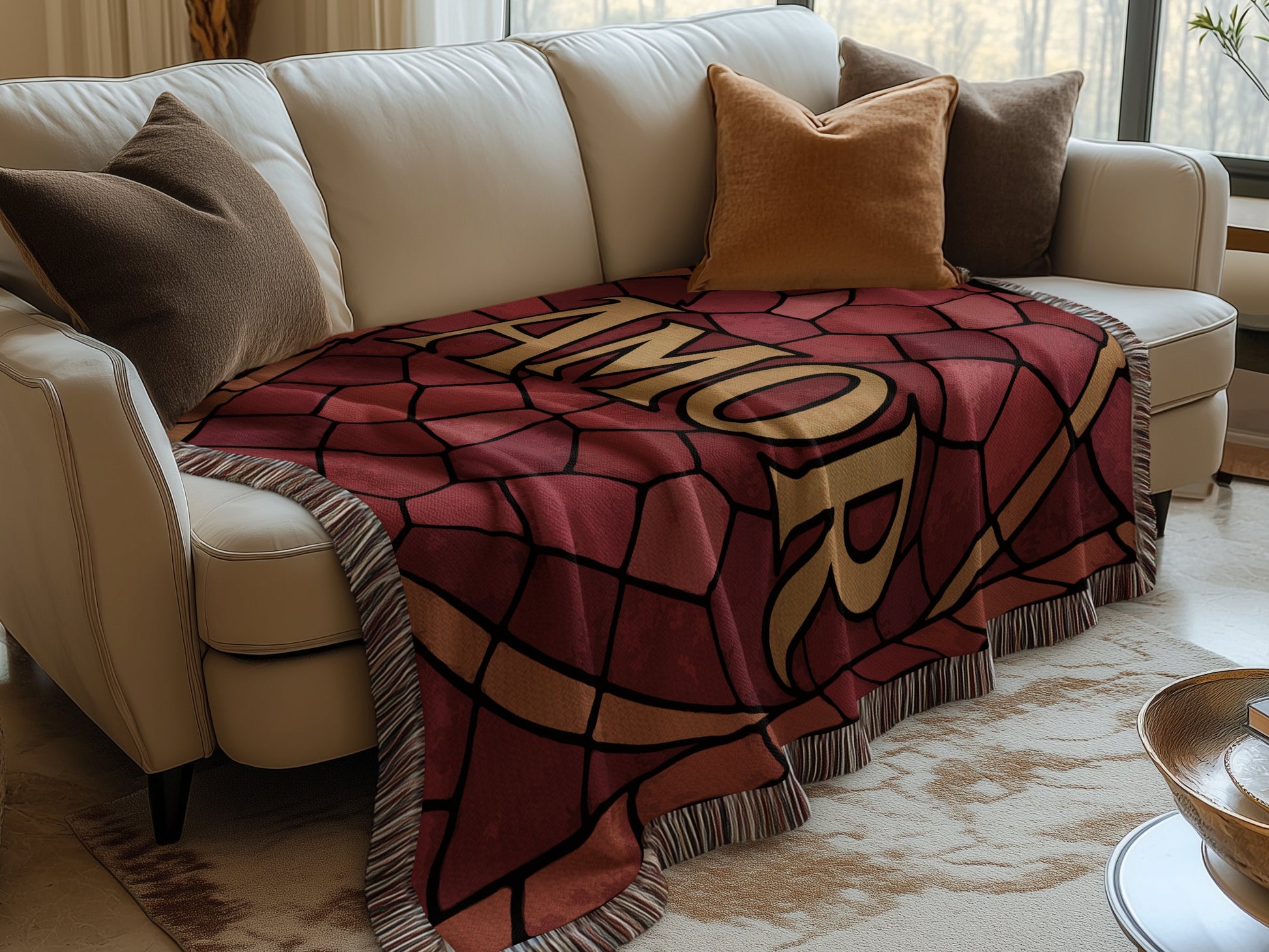 Cozy stained glass inspired design blanket product type