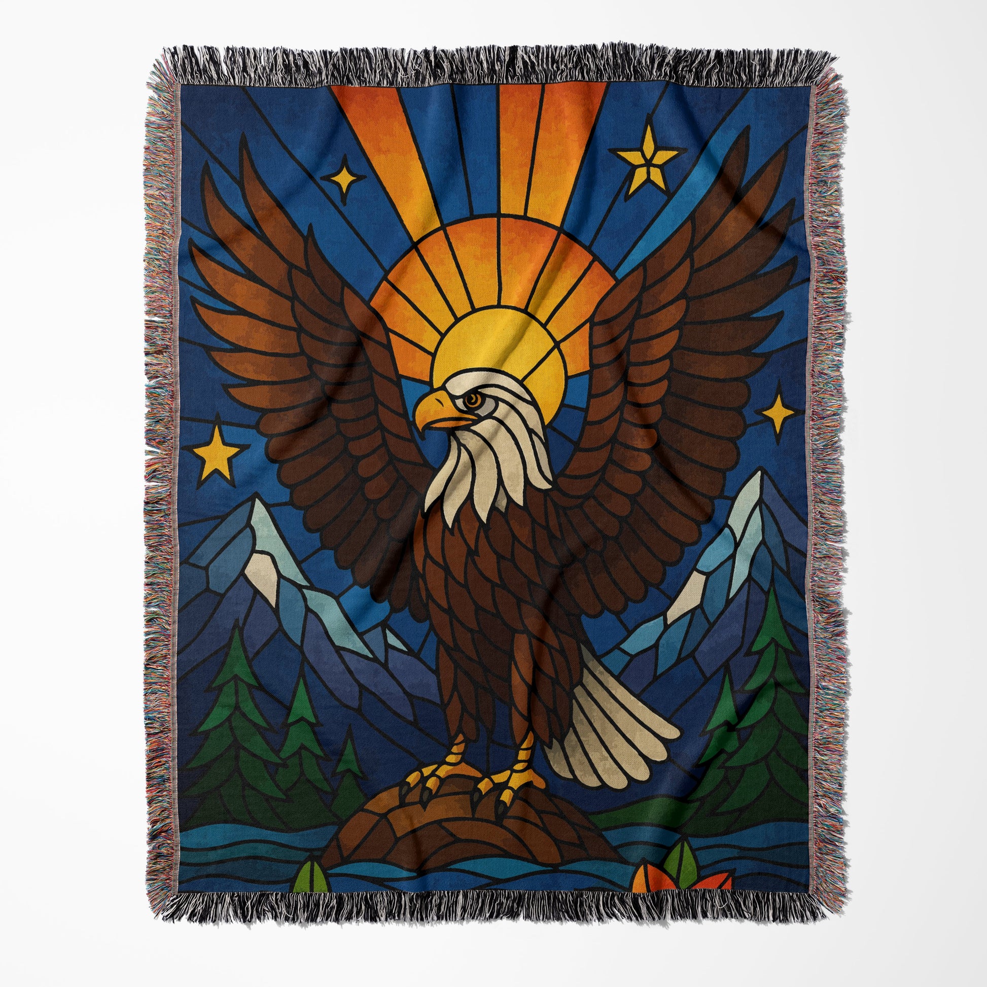 Majestic Eagle in Stained Glass Design Blanket product type