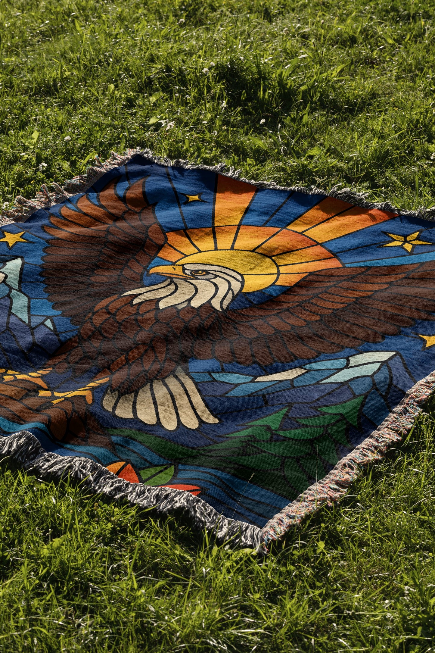 Majestic Eagle Stained Glass Design Blanket product type