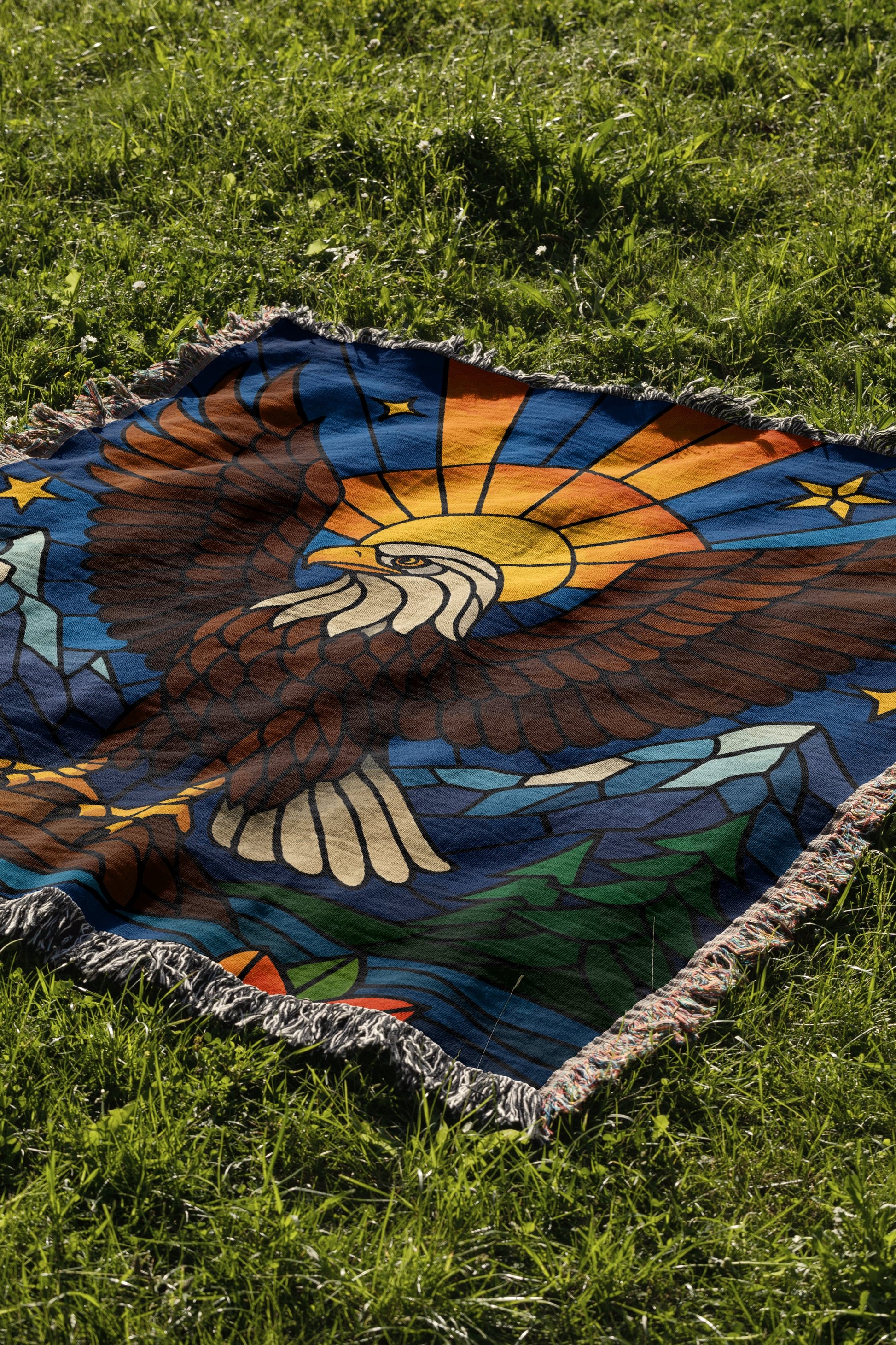 Majestic Eagle Stained Glass Design Blanket product type