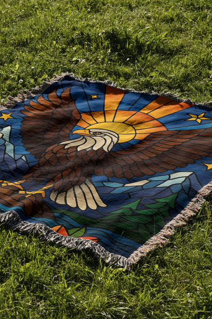 Majestic Eagle Stained Glass Design Blanket product type