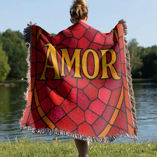 Stylish Red Amor Design Decorative Blanket product