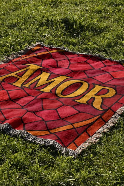 Vibrant AMOR Themed Decorative Blanket product